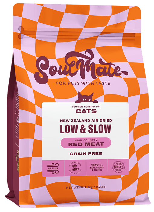 Soulmate Low & Slow High Country Red Meat Air Dried Cat Food (500g & 1kg)