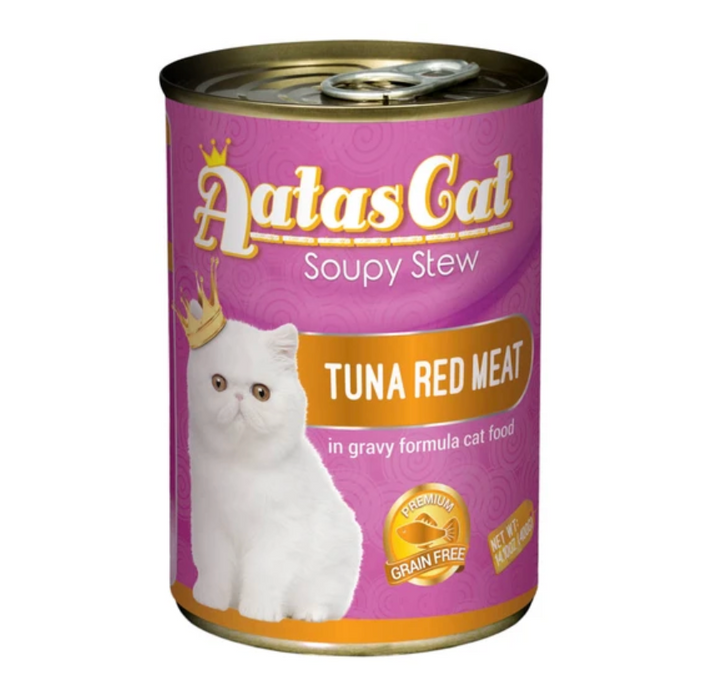 🎉 [24 for 36.80$] Aatas Cat Essentials & Soupy Stew Wet Canned Food 400g | Healthy, Low Fat, Omega 3 Rich