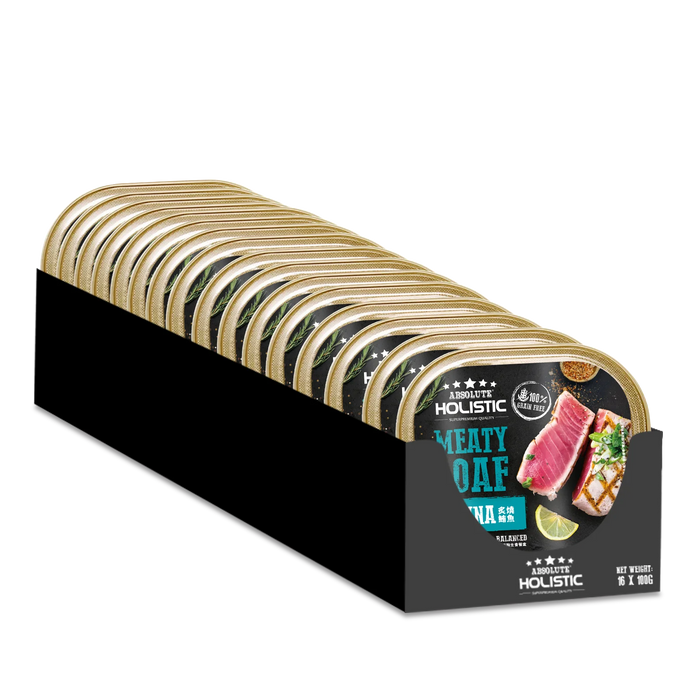 Absolute Holistic Complete & Balanced Meaty Loaf  Tuna Wet Tray Food for Dog 100g X16