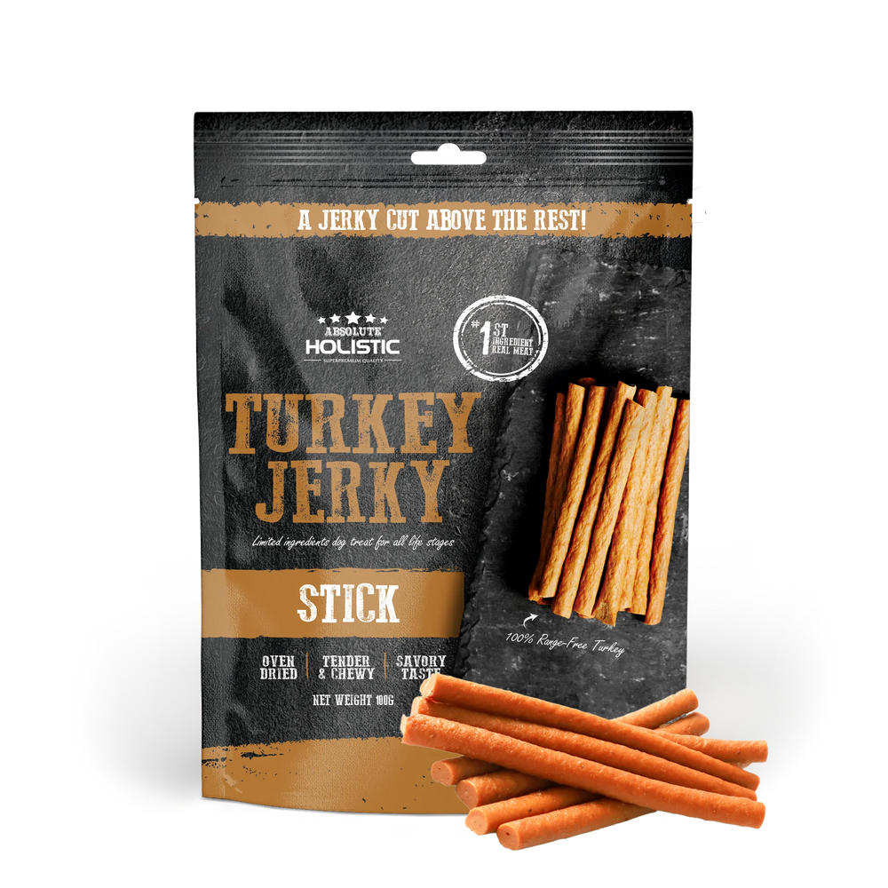 Absolute Holistic Grain Free Treats for Dog Turkey Jerky Loin Stick 100g