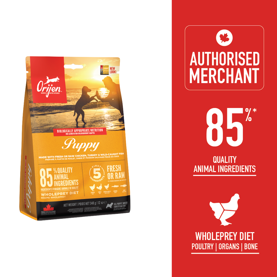 ORIJEN Puppy Dry Dog Food 340g | Biologically Appropriate High Protein Puppy Kibble