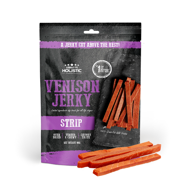 Absolute Holistic Grain Free Treats for Dog Venison Jerky Loin Strip 100g