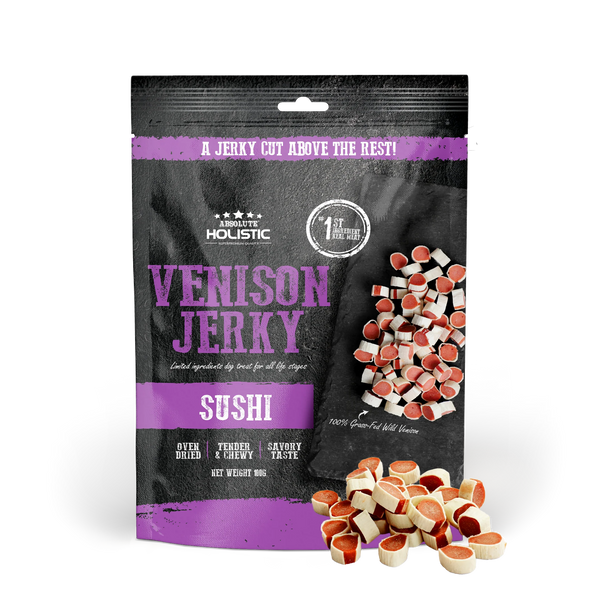 Absolute Holistic Grain Free Treats for Dog Venison Jerky Sushi 100g