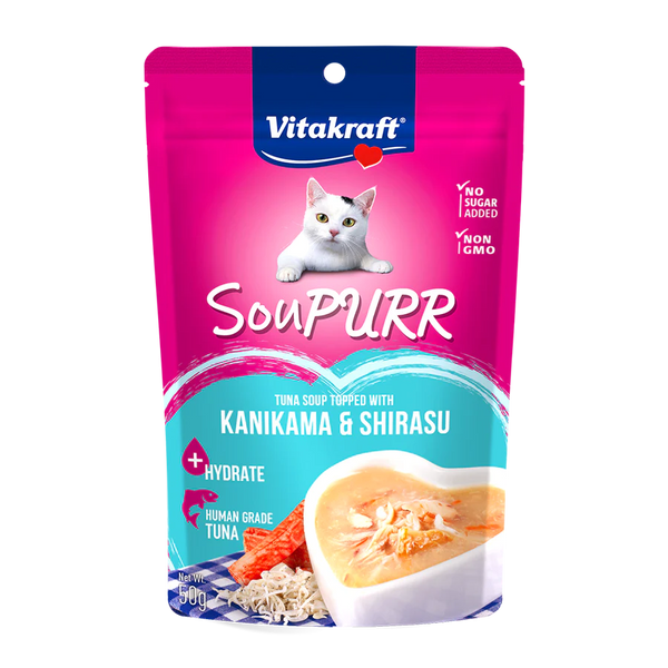 Vitakraft Cat Soupurr Tuna Soup Topped with Kanikama & Shirasu 50g X48
