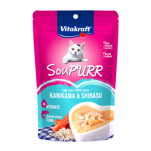Vitakraft Cat Soupurr Tuna Soup Topped with Kanikama & Shirasu 50g X48
