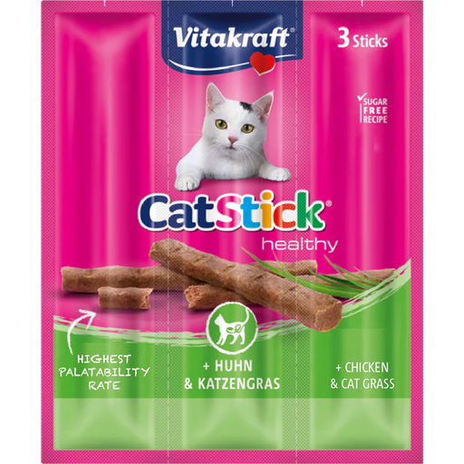 Vitakraft Cat Stick Mini Chicken & Cat Grass 54g X20