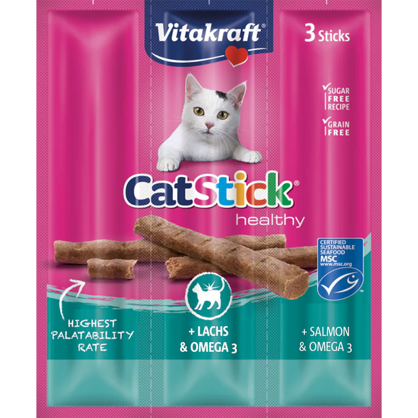 Vitakraft Cat Stick Mini Salmon With Omega 3, 54g X20