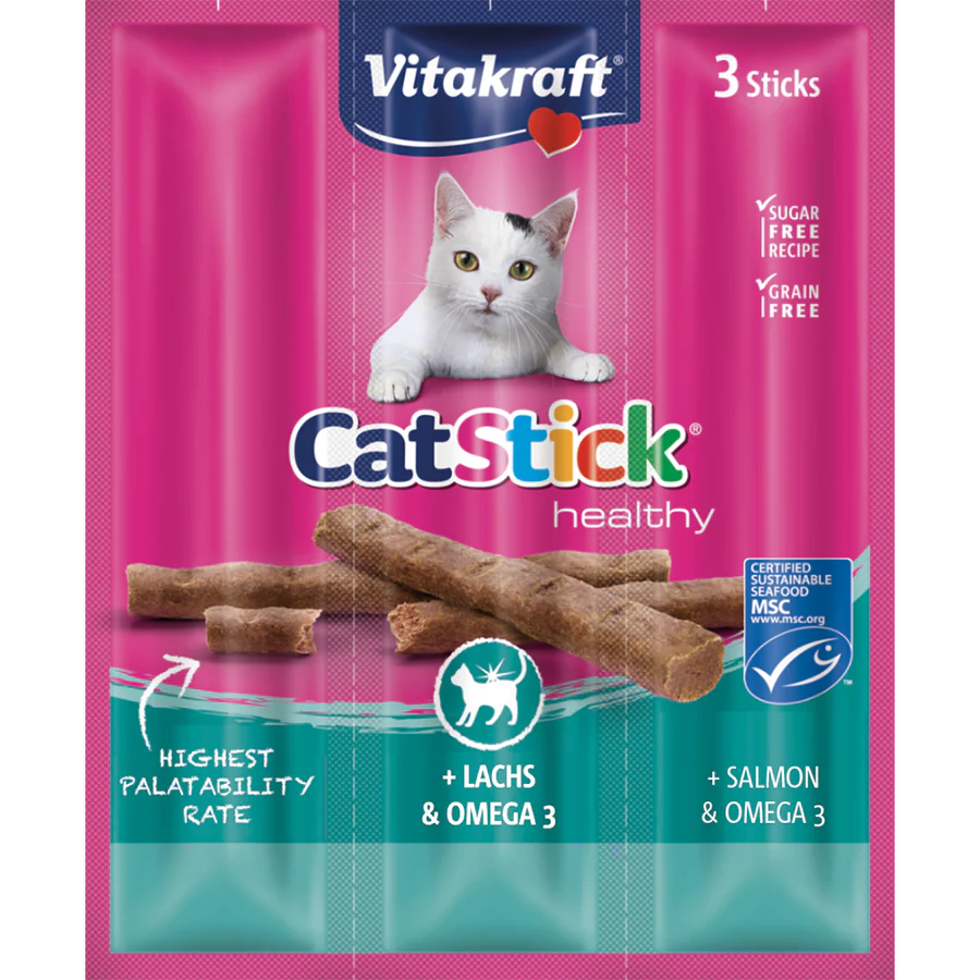 Vitakraft Cat Stick Mini Salmon With Omega 3, 54g X20