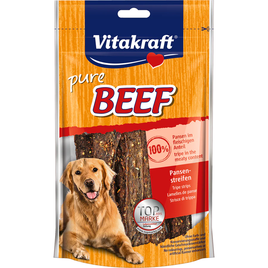 Vitakraft Dog Treats Pure Beef Tripe Strips 80g