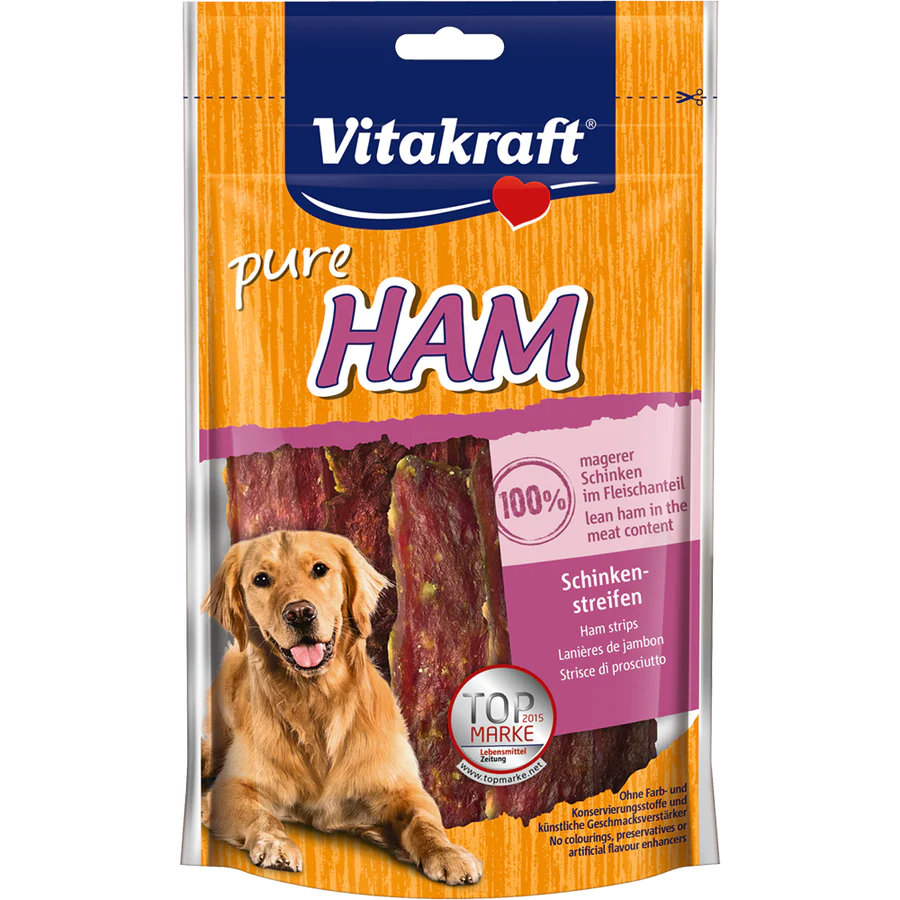 Vitakraft Dog Treats Pure Ham Strips 80g