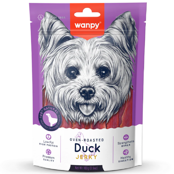 Wanpy Oven-Roasted Duck Jerky Dog Treats 100g X3