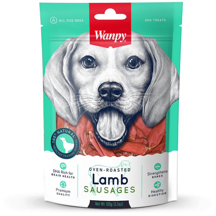 Wanpy Oven-Roasted Lamb Sausages Dog Treats 100g X3