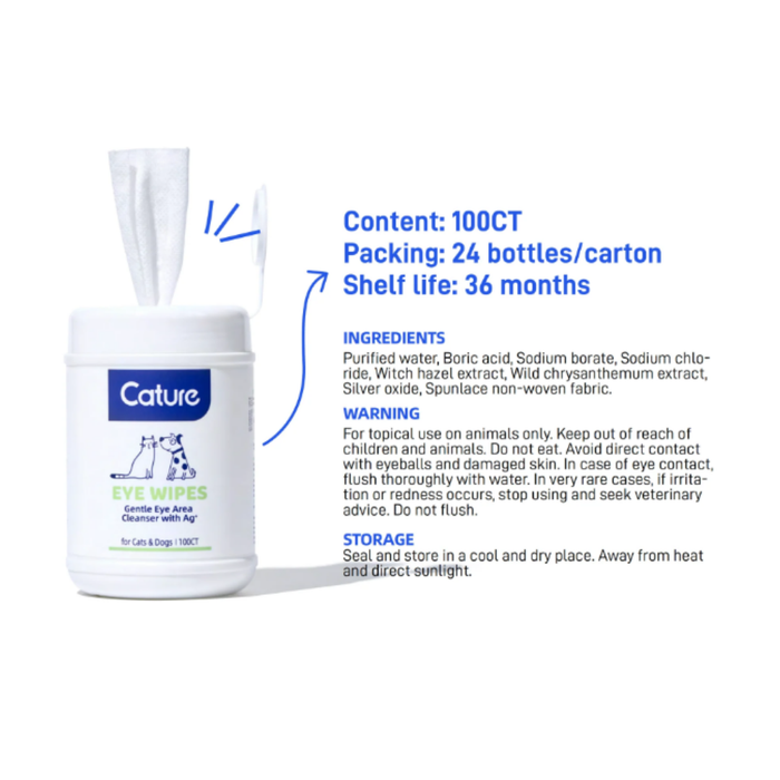 Cature® Eye Wipes for Dog & Cat 100pcs