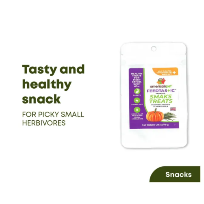 American Pet Feedtastic Prebiotic Smaks Treats Pumpkin & Timothy Flavour Cookies 49g