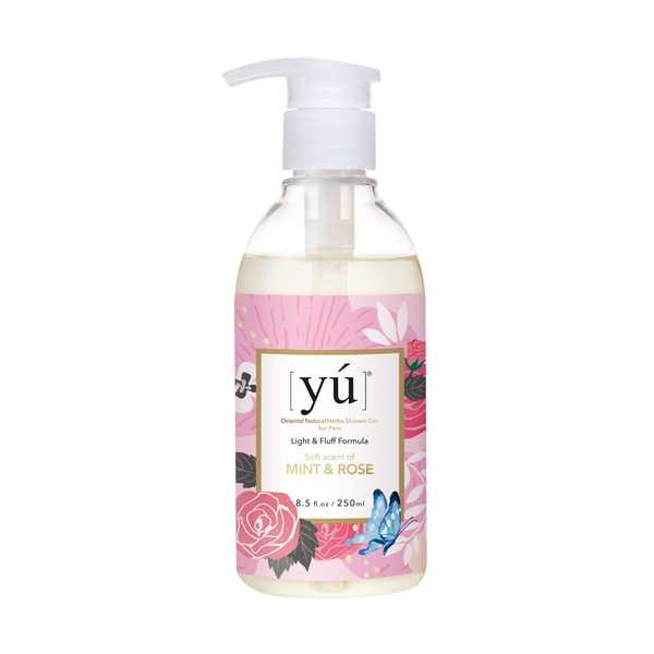 YU Light & Fluff Formula Oriental Natural Herbs Shower Gel for Cats & Dogs Mint & Rose 250ml