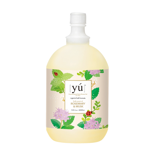 YU Light & Fluff Formula Oriental Natural Herbs Shower Gel for Cats & Dogs Rosemary & White Musk 4000ml