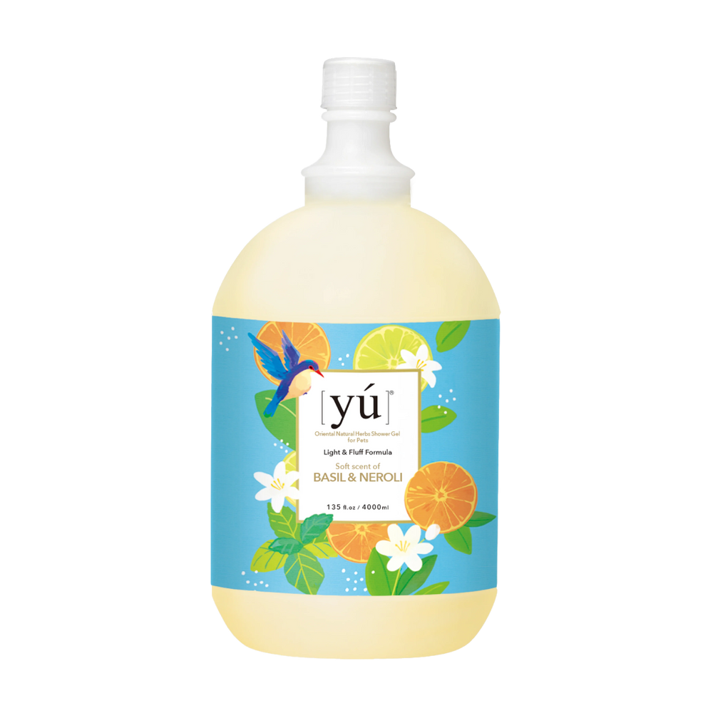 YU Light & Fluff Formula Oriental Natural Herbs Shower Gel for Cats & Dogs Basil & Neroli 4000ml