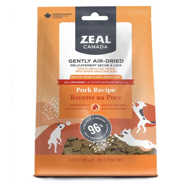 Zeal Canada Gently Air-Dried Pork Recipe for Dogs 454g