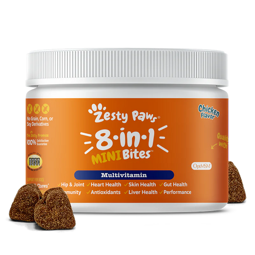 Zesty Paws 8-in-1 Multifunctional Mini Bites Chicken Dog Supplements 90ct