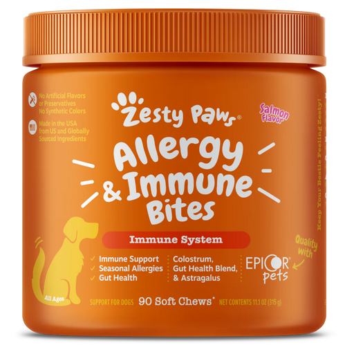 Zesty Paws Allergy & Immune Bites Immune System Salmon Dog Supplements 90ct