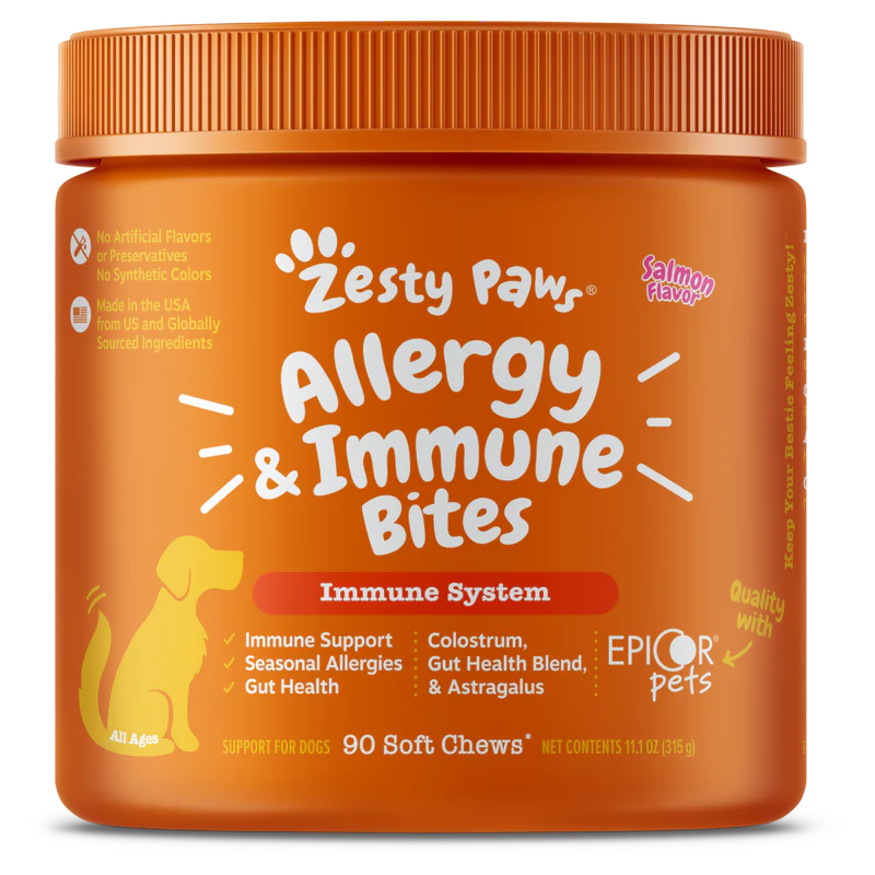 Zesty Paws Allergy & Immune Bites Immune System Salmon Dog Supplements 90ct