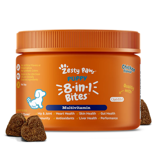 Zesty Paws PUPPY 8-in-1 Multivitamin Bites Chicken Dog Supplements 90ct