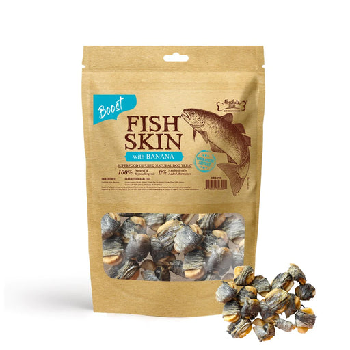 Absolute Bites Fish Skin with Banana Air Dried Treat for Dogs 90g