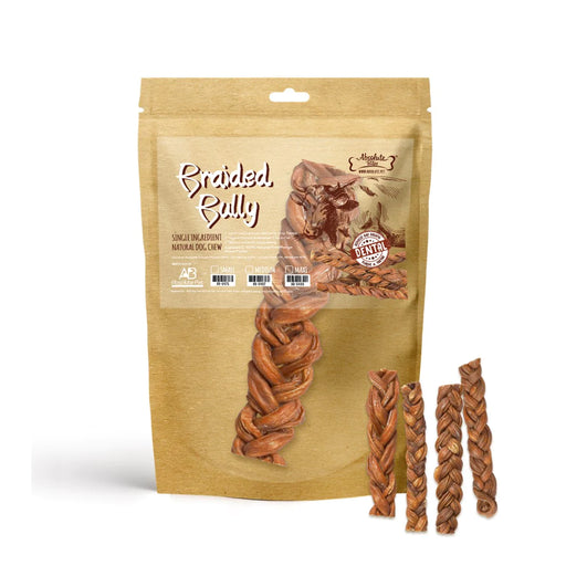 Absolute Bites Braided Bully Stick Dental Care Dog Chew (2 Option)