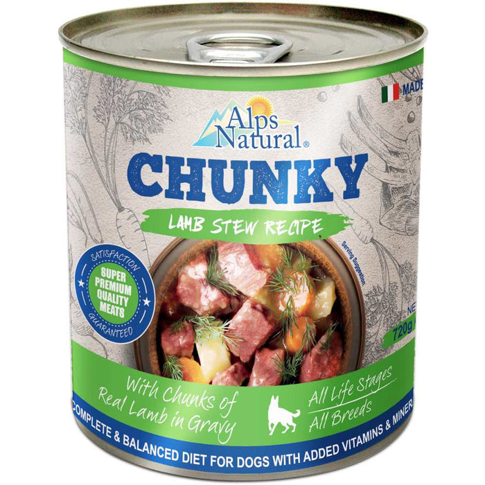Alps Natural Chunky Lamb Stew Recipe Canned Dog Food 720g X12