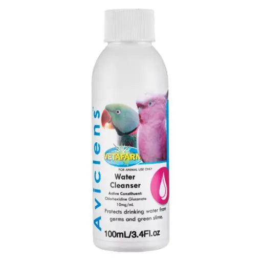 Vetafarm Aviclens Liquid – Water Cleaner & Disinfectant for Birds 100ml