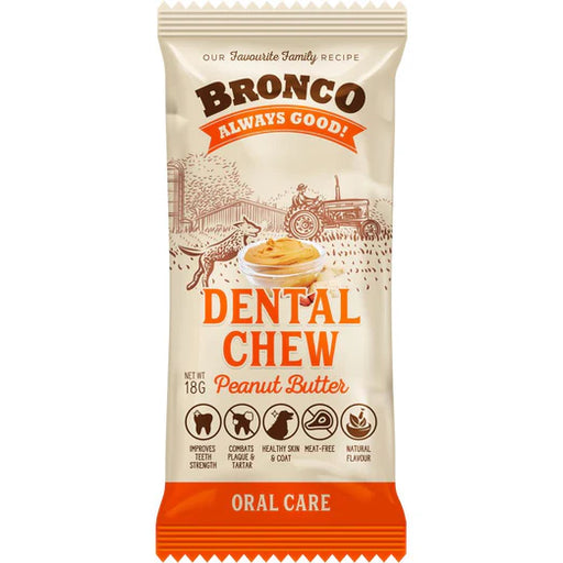 Bronco Dental Chew Peanut Butter Dog Treat 18g X50