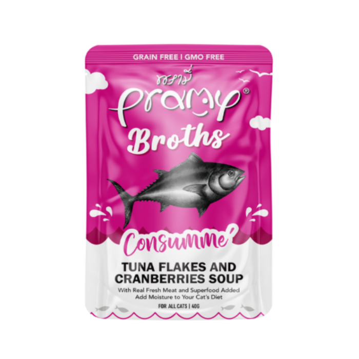 PRAMY Broth Cat Wet Food Soup with Tuna 40g X 12 packs
