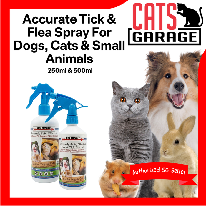 Accurate Tick & Flea Spray For Dogs, Cats & Small Animals 250ml & 500ml