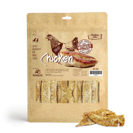 Absolute Bites Chicken Breast Air Dried Treats for Dogs 500g