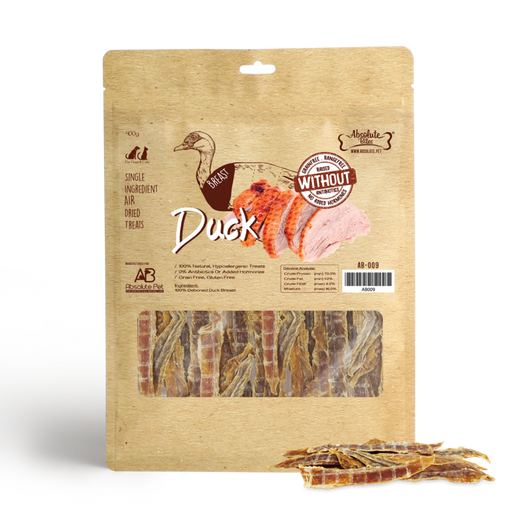 Absolute Bites Duck Breast Air Dried Treats for Dogs 400g
