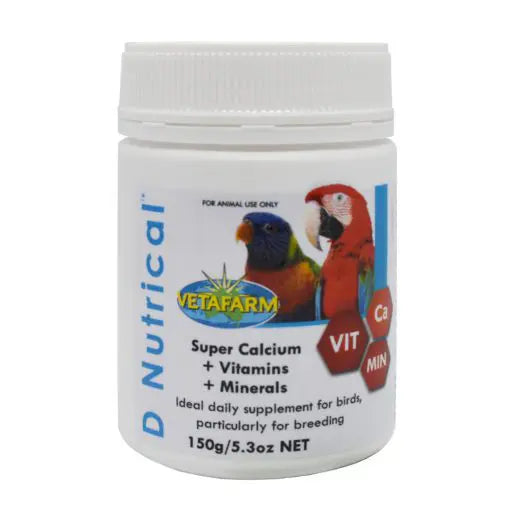 Vetafarm D Nutrical Powder for Birds – Triple Calcium for Breeding 150g