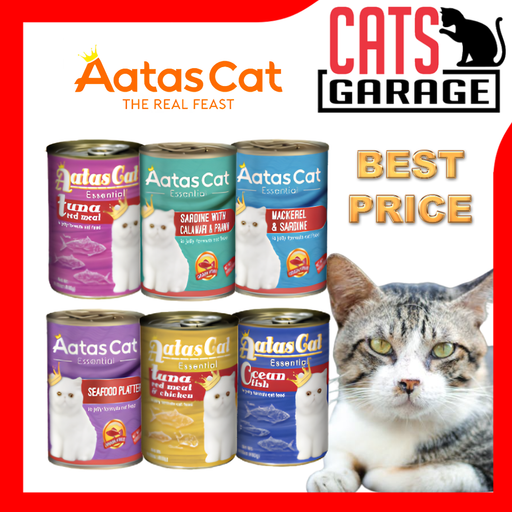 🎉 Aatas Cat Essentials Wet Food 400g | Choose Up to 2 Flavors | Healthy, Low Fat, Omega 3 Rich