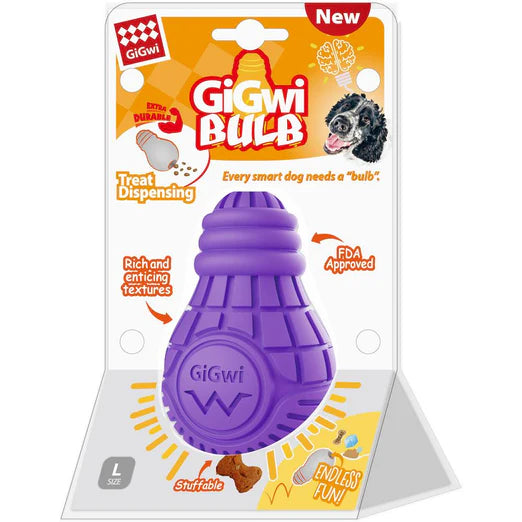 GiGwi Bulb Treat Dispenser Rubber Dog Toy Large