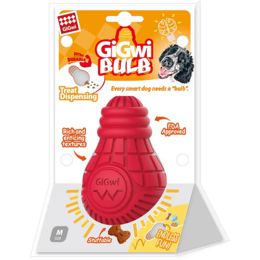 GiGwi Bulb Treat Dispenser Rubber Dog Toy Medium
