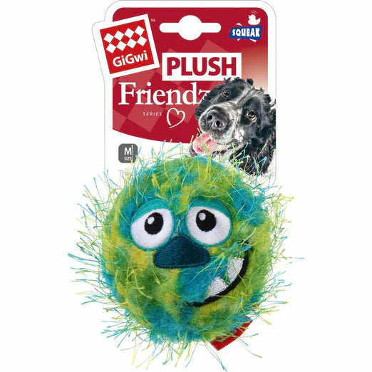 GiGwi Plush Friendz Ball Dog Toy Green
