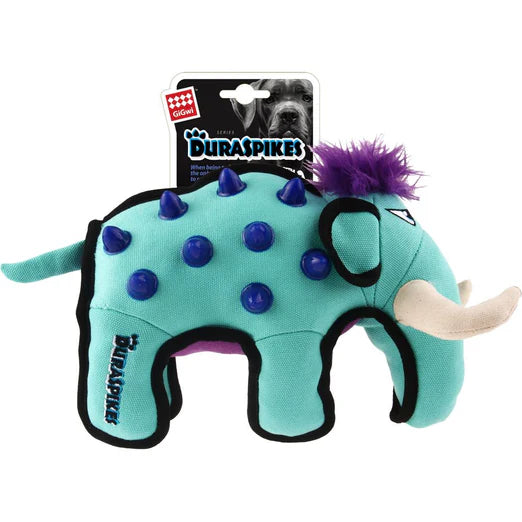 GiGwi Duraspikes Extra Durable Plush Dog Toy Light Blue Elephant