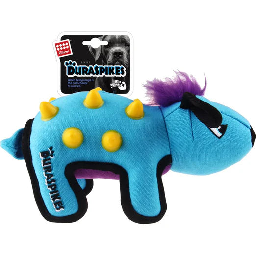GiGwi Duraspikes Extra Durable Plush Dog Toy Light Blue Rabbit