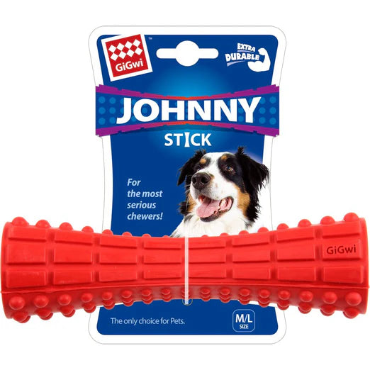 GiGwi Extra Durable Johnny Stick Rubber Dog Toy Red