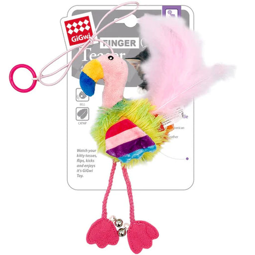 GiGwi Finger Teaser Catnip Cat Toy Flamingo