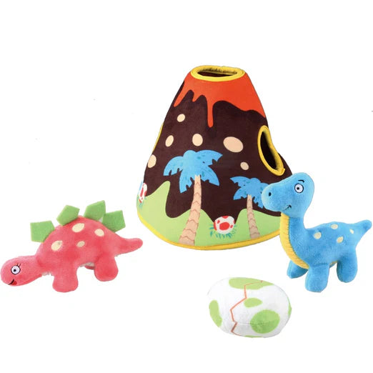 GiGwi Hide N' Seek Interactive Plush Dog Toy Volcano Park