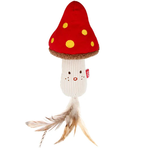 GiGwi Meow Than 1 Catnip Plush Cat Toy Mushroom Cap With Stem