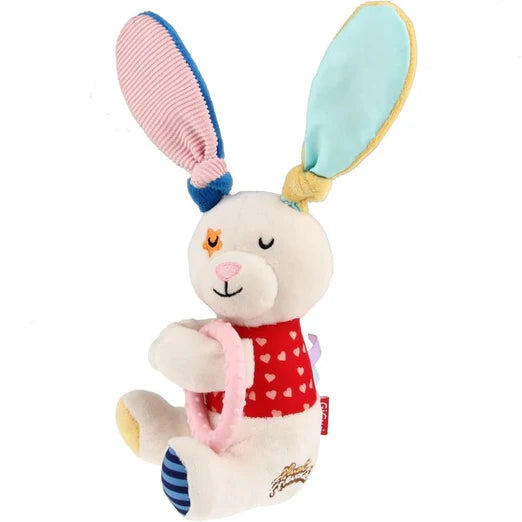 GiGwi Plush Friendz Crinkly TPR Ring Dog Toy Rabbit