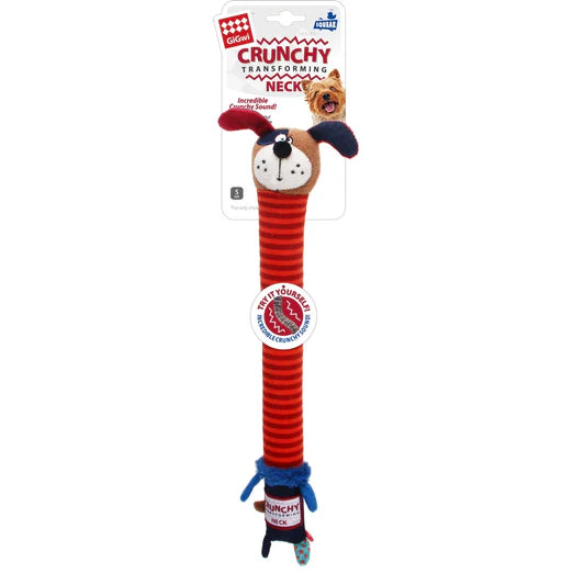 GiGwi Plush Friendz Crunchy Neck Dog Toy - Dog