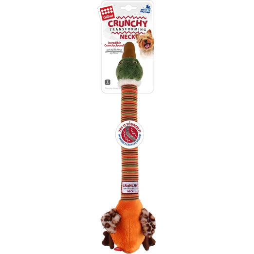 GiGwi Plush Friendz Crunchy Neck Dog Toy Duck