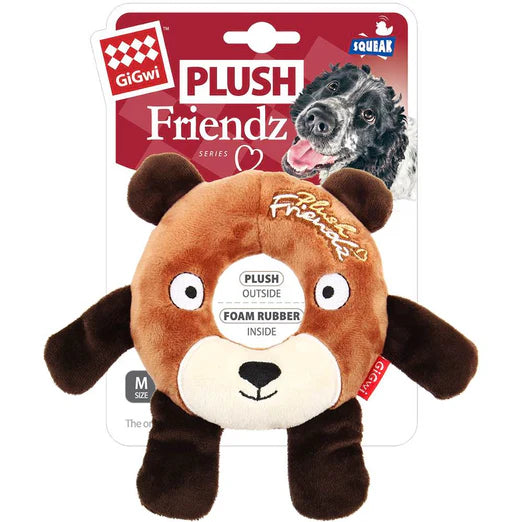 GiGwi Plush Friendz Ring Dog Toy Bear